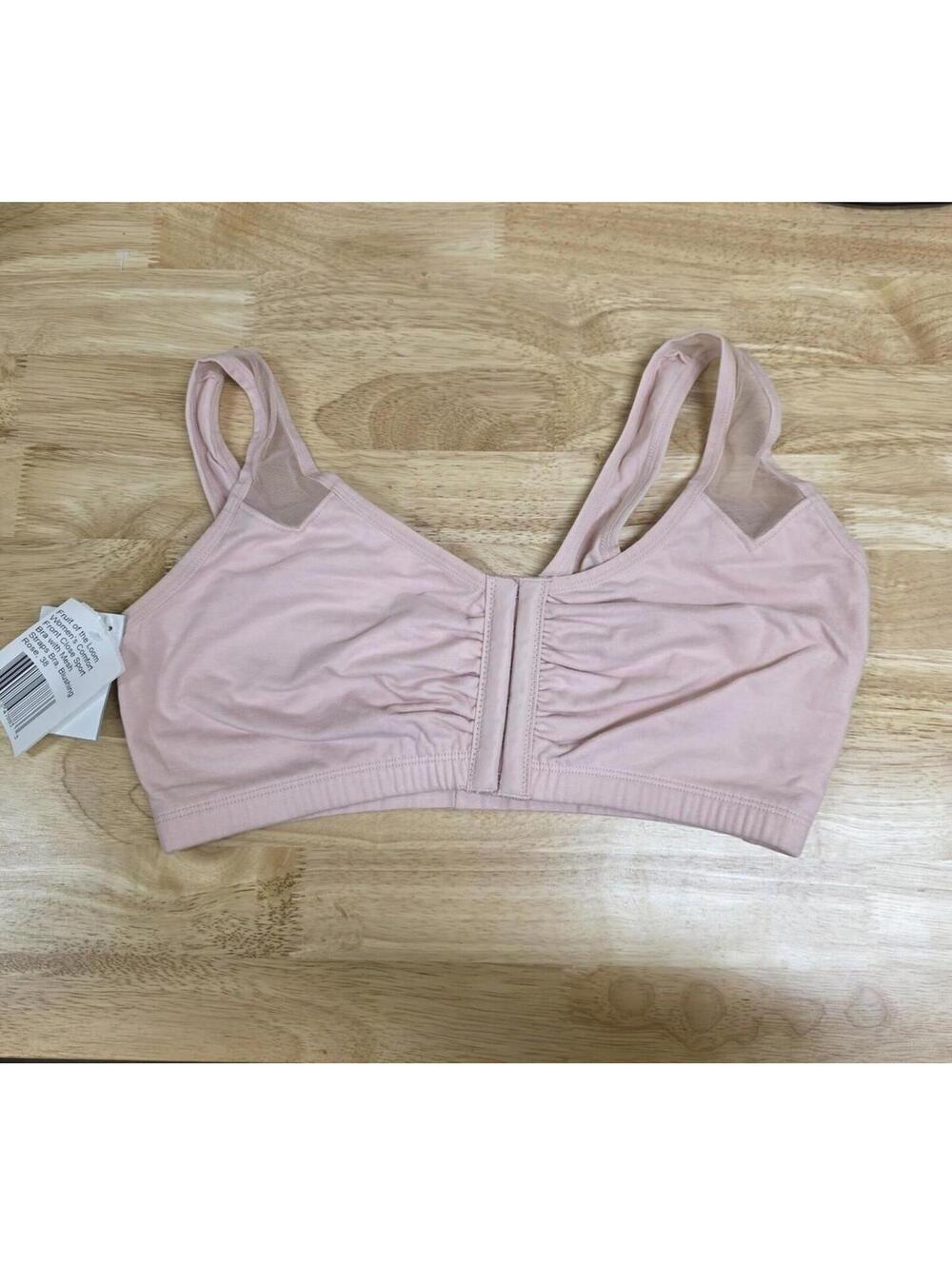 FRUIT OF THE LOOM FRONT‑CLOSE COMFORT SPORT BRA BLUSHING ROSE SIZE 38